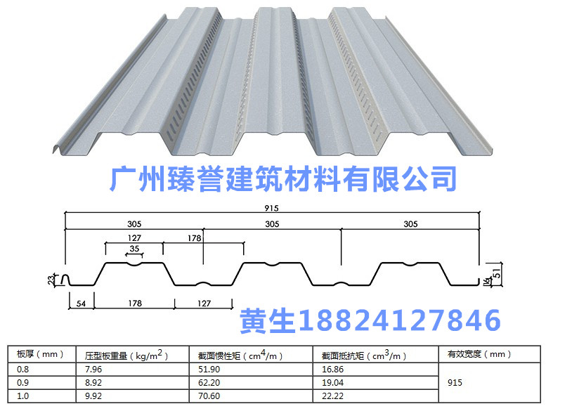 供应开口楼承板YX51-305-91，开口楼承板厂家，开口楼承板批发图片