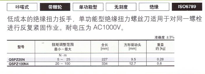 供应日本东日\手动式扭力扳手\QSPZ脱跳