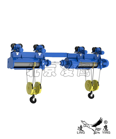 供应北京凌鹰同轴双钩钢丝绳电动葫芦图片