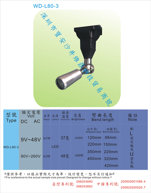 供应维鼎牌LED机床工作灯、防水式照明灯图片