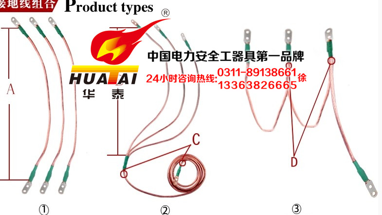 電力工具攜帶型短路接地線定做圖片