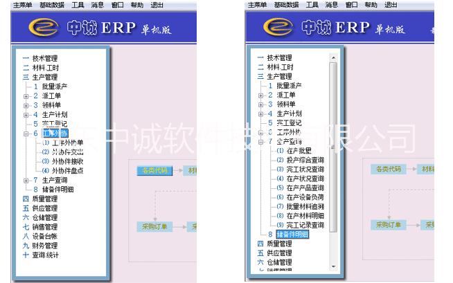 中诚机械ERP软件图片