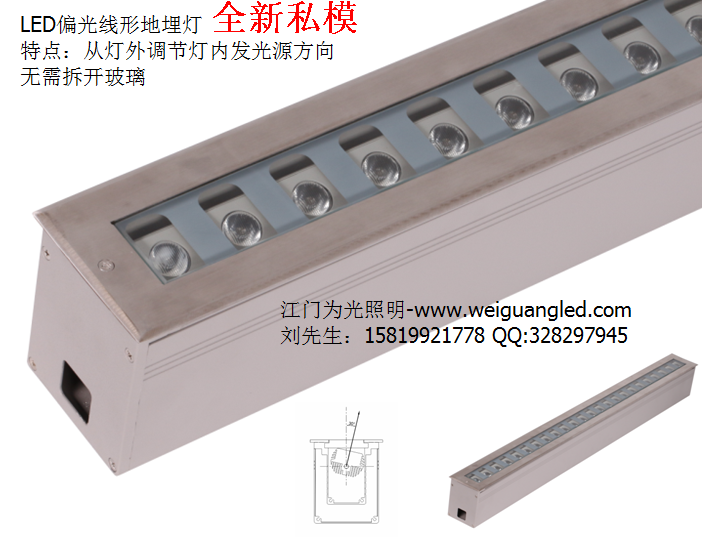 供应LED地埋式洗墙灯 可调偏光地埋灯生产厂家