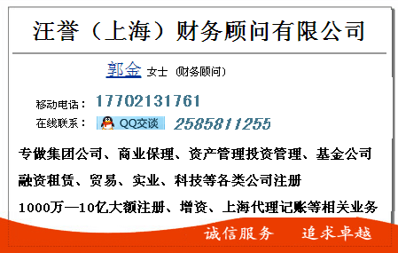 供应用于注册公司的公司注册上海金融信息服务