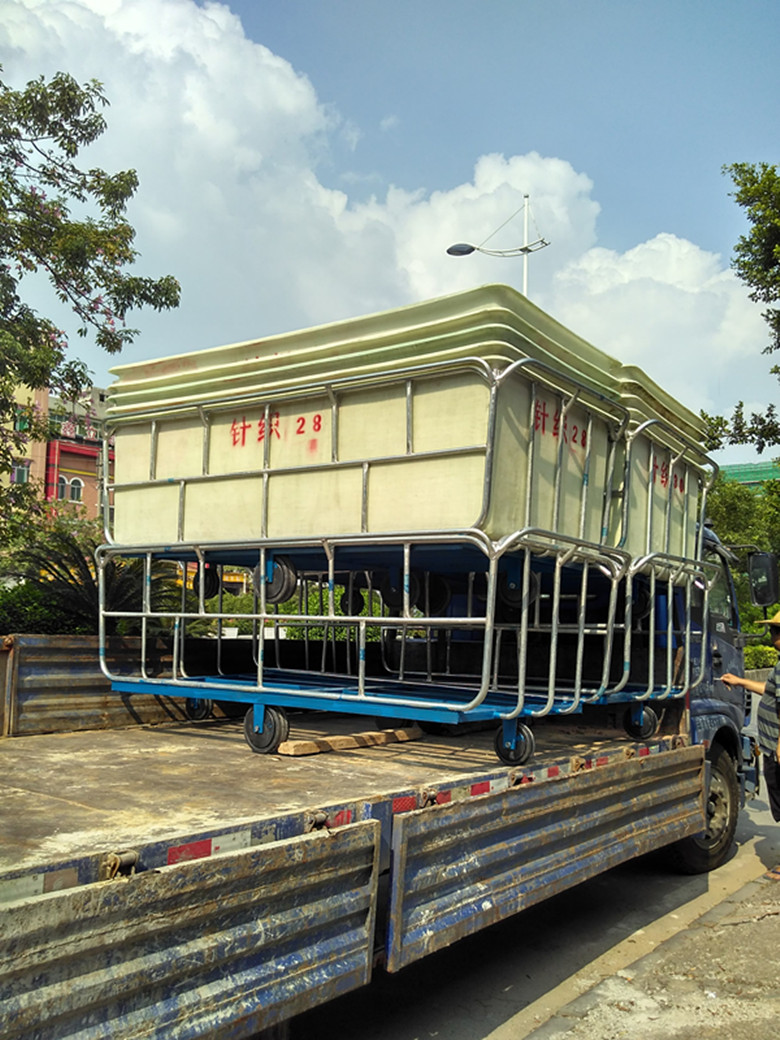 供应用于印染周转的玻璃钢承布车，1950大型印染内胆承布车，防腐蚀印染针织手推车