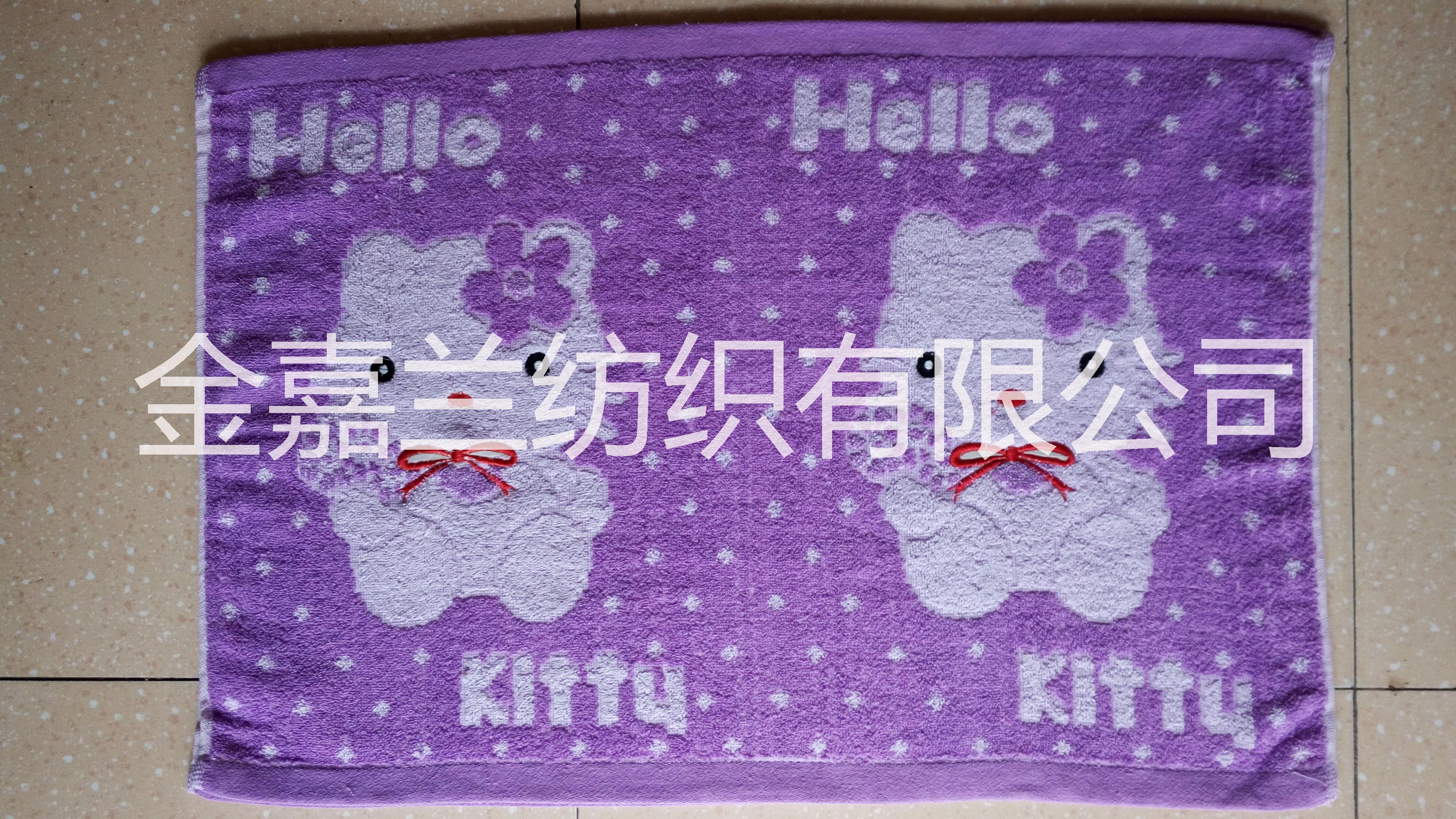 供应hello kitty弱捻枕巾绣花情侣枕巾婚庆枕巾