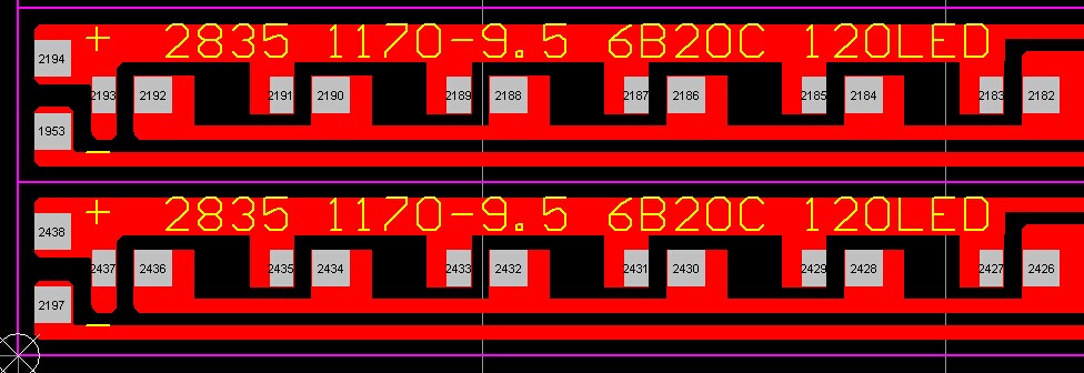 现货2835灯珠20串6并120灯铝基板图片