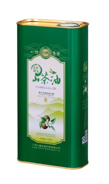 专版印刷定制1.25L山茶油铁罐 食用油包装设计 山茶油礼品铁罐图片