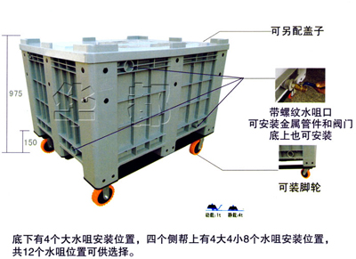 山东塑料卡板箱/封闭式塑料卡板箱厂家/网格塑料卡板箱价格图片