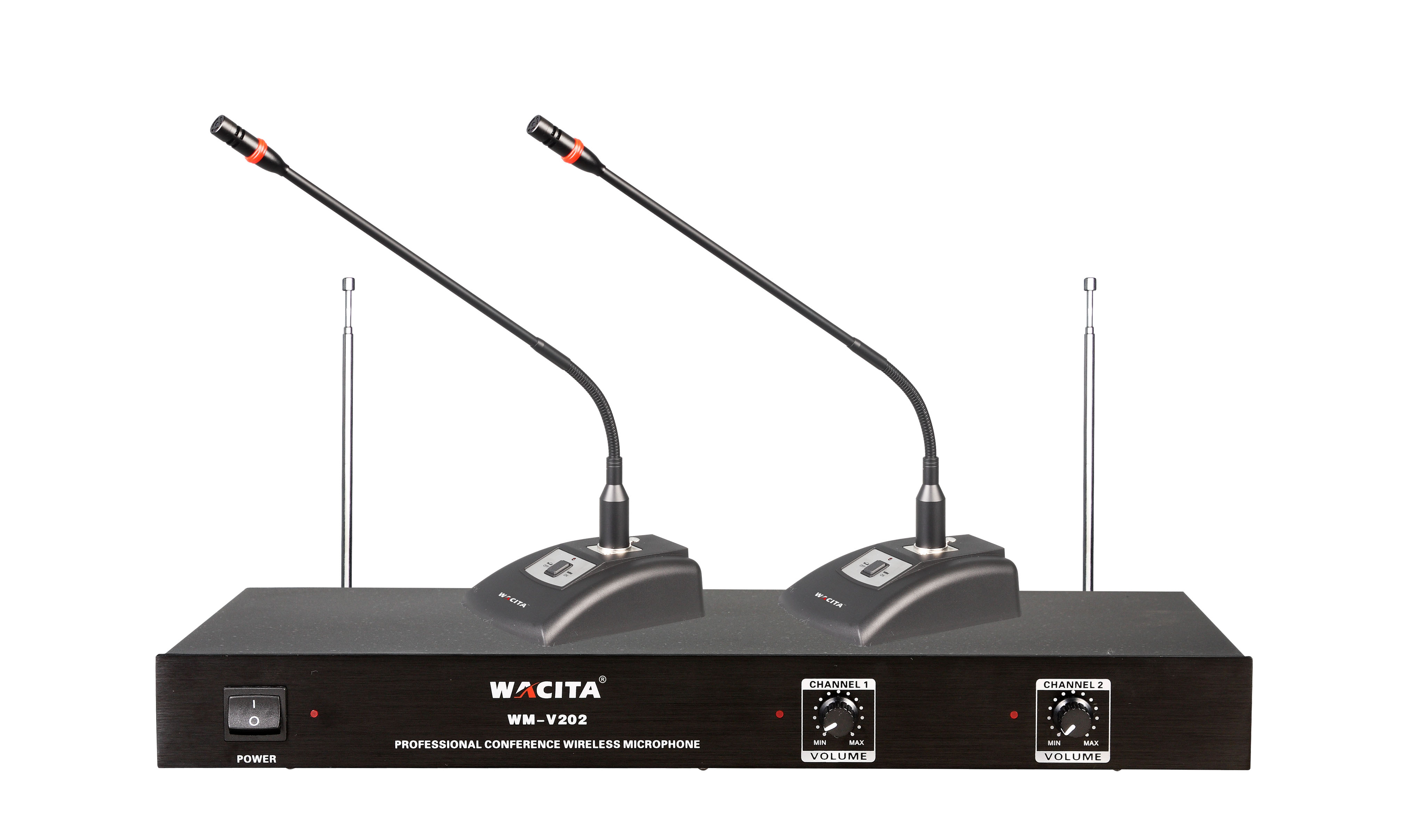 供应无线V段一拖二会议WM-202，无线麦克风生产厂家 无线V段一拖二麦克风