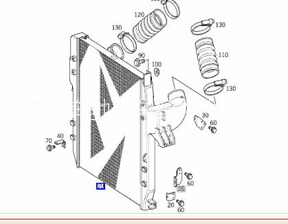 供应用于奔驰配件的奔驰卡车配件中冷器图片