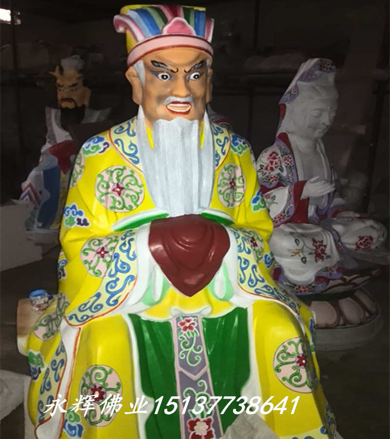 河南永輝佛業(yè)供應(yīng)用于供奉的鬼王鐘馗彩繪玻璃鋼神像