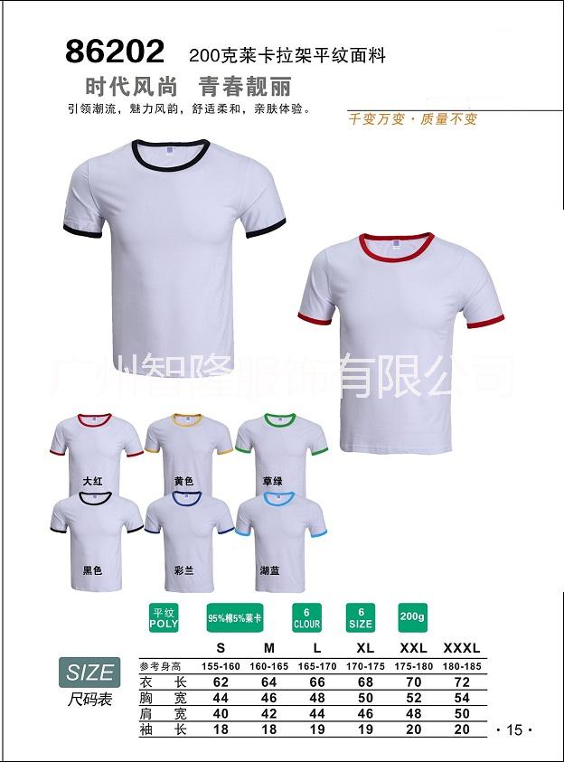 免费看版供应200克莱卡棉短袖T恤定制团队服企业文化衫广告衫定做图片