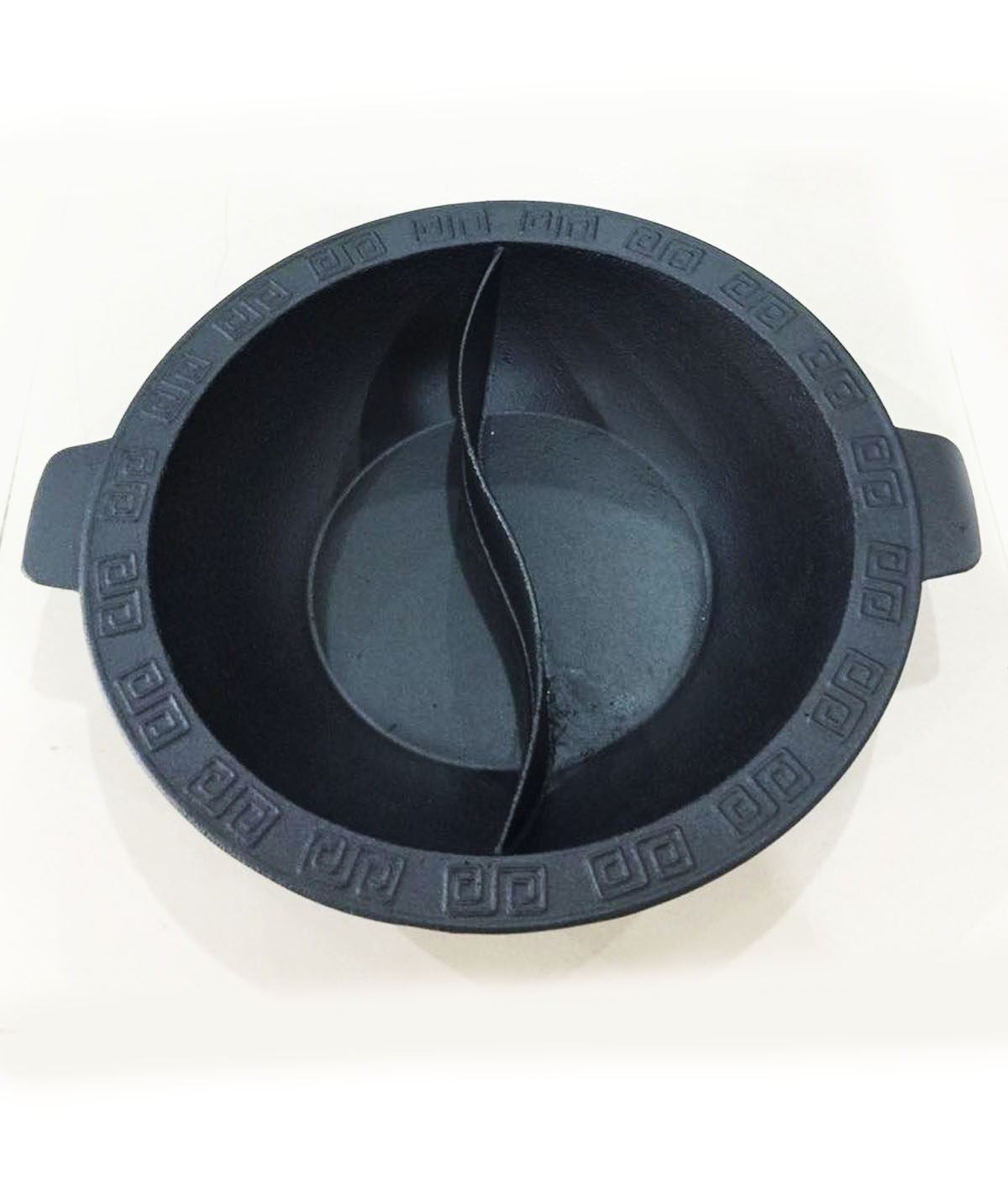 加厚火鍋專用鑄鐵鴛鴦鍋回字紋特色圖片