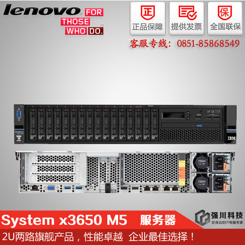 贵州IBM服务器总代理_联想Systemx3650M5E5-2603V4/8G/300G单电2U机架式图片