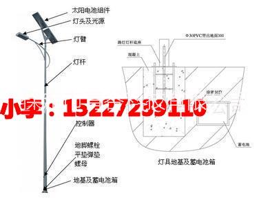 供应用于农村路灯照明的呼和浩特太阳能路灯,太阳能灯杆图片