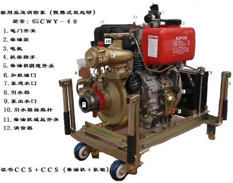 供应移动式船用应急消防泵