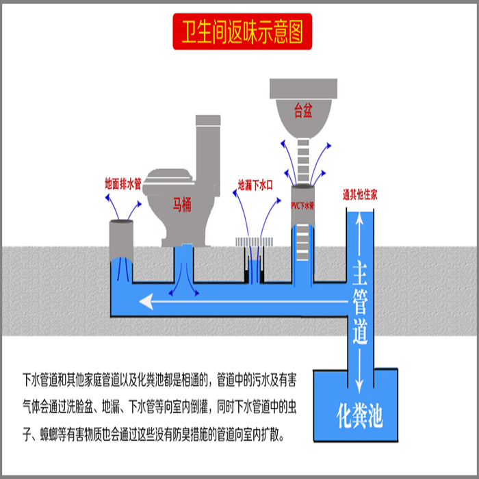 供应卫生间有味怎么办？下水道返味怎么办图片