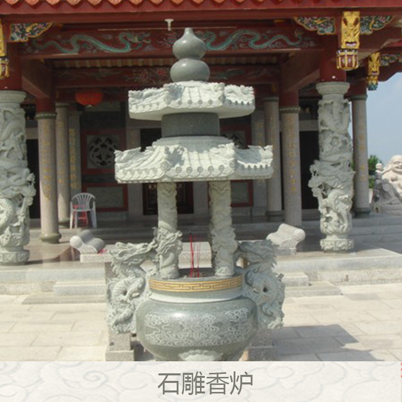 石雕香炉 石雕青石香炉 寺庙石雕香炉 石雕仿古香炉 长方形石雕香炉 寺庙香炉雕刻