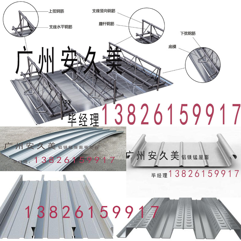 0.9厚氟碳漆铝镁锰直立锁边瓦板,65-430型弯弧铝镁锰板图片