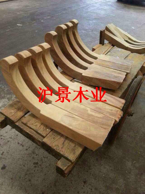 上海沪景木业专业古建木材异型加工厂生产加工菠萝格柳桉防腐造型加工图片