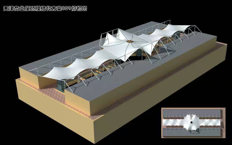 膜结构商业街广场膜供应飞雨空间膜结构商业街广场膜供应