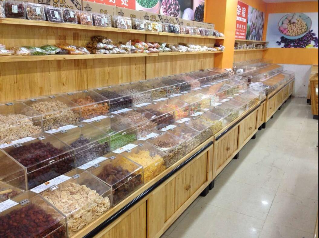 超市專用米桶木制米糧桶超市木質(zhì)貨圖片