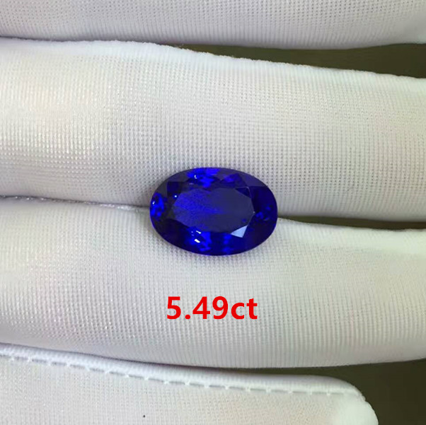 5.49克拉橢圓形坦桑石戒面圖片/5.49克拉橢圓形坦桑石戒面樣板圖 (1)