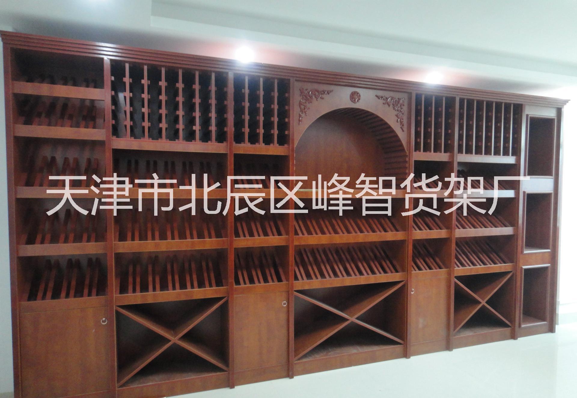 商场超市红酒货架红酒展示柜木质烤漆红酒货架展柜柜台厂家定制图片