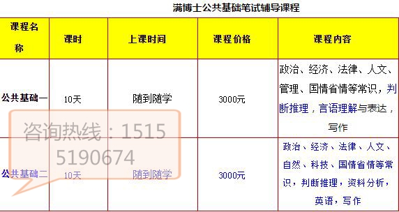 公共基础笔试课程