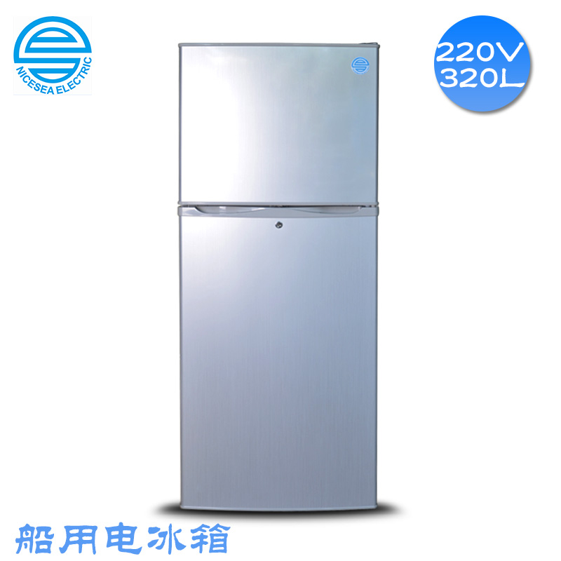 供应220V320L船用冰箱220V-240V60HZ超大容量320L双门冰箱船舶精品电器图片