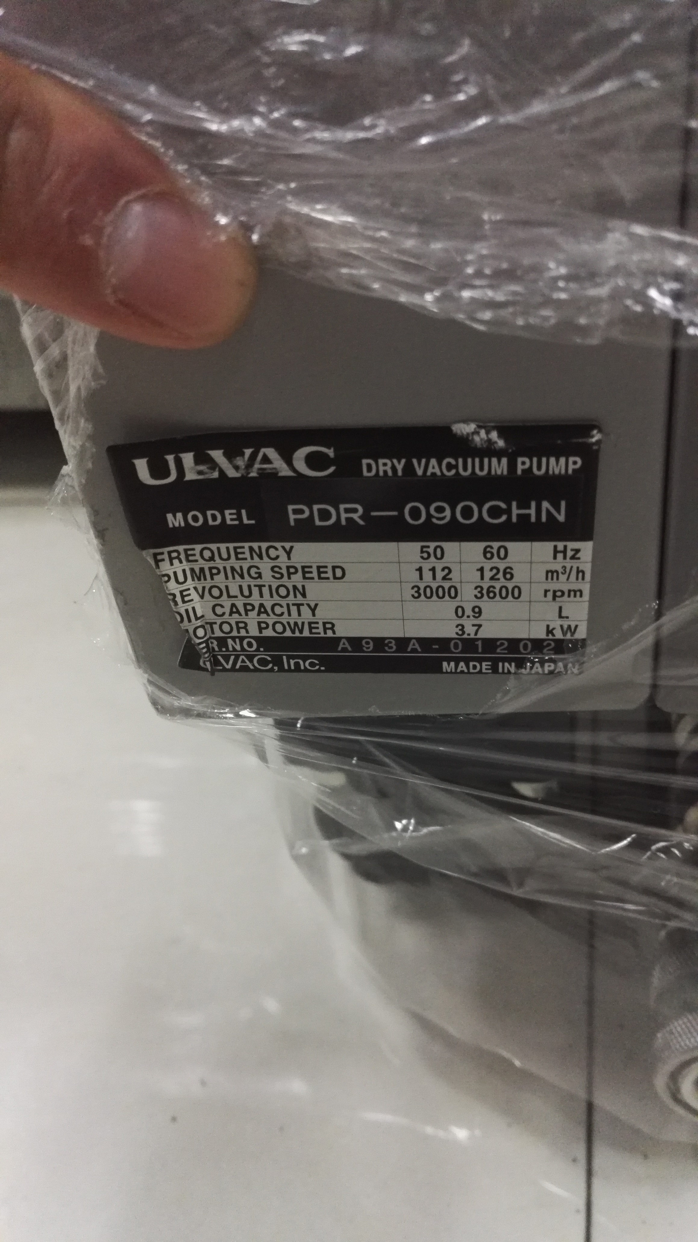 供应二手ULVAC PDR-090CLN干泵 爱发科真空泵