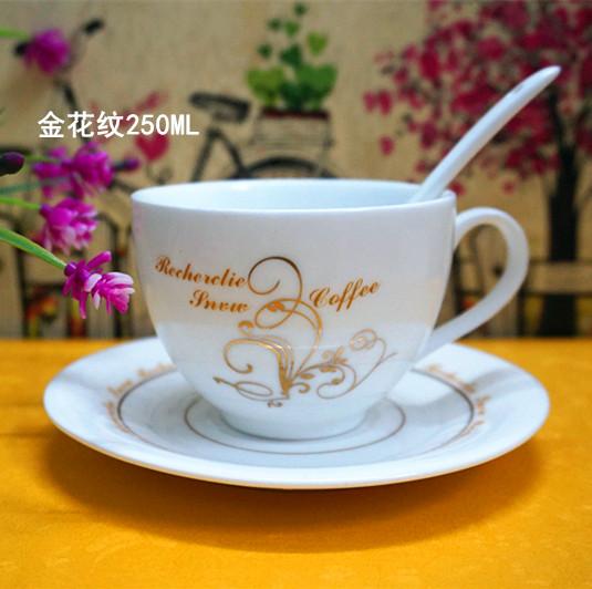 简约陶瓷咖啡杯，包邮简约陶瓷咖啡杯碟加厚卡布奇诺咖啡杯专业意式拉花杯LOGO定制