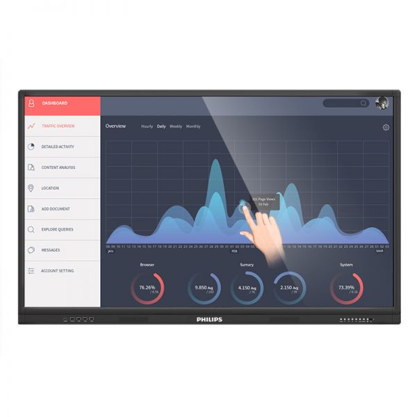 75英寸智能会议电子白板，会议平板，触摸一体机飞利浦75BDL3001T，会议平板厂家，触摸一体机供应商图片