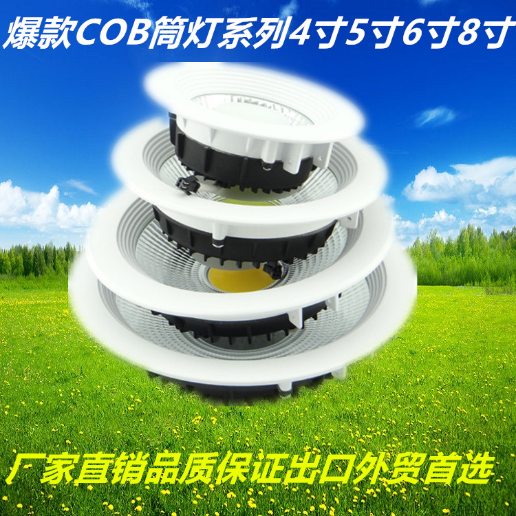 LED8寸筒灯COB筒灯10W15W20W30W压铸筒灯天花灯厂家批发图片