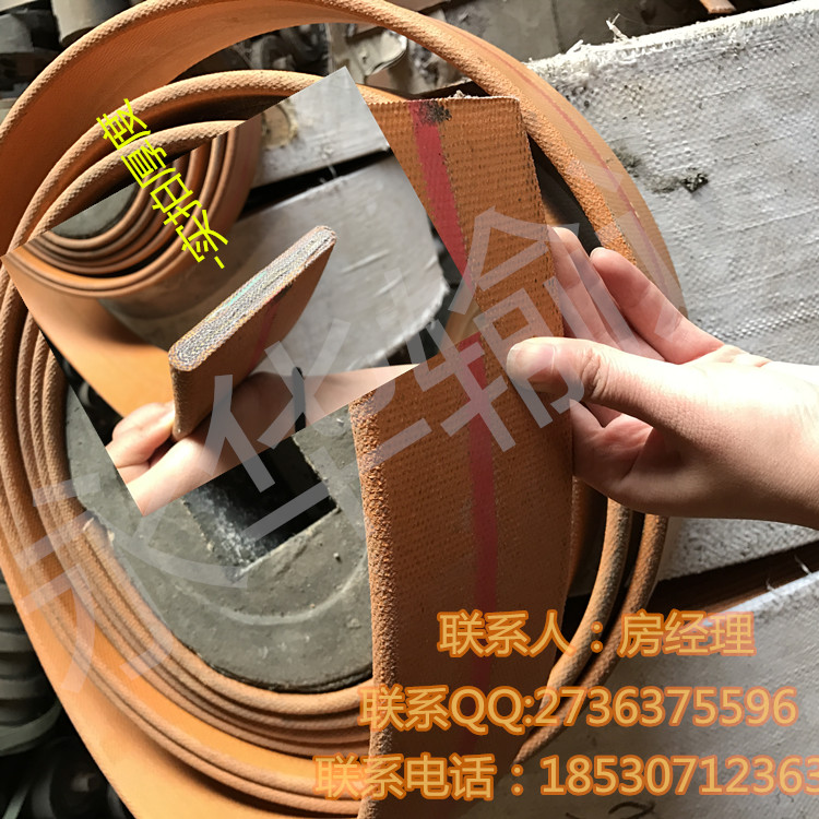黃色皮帶  耐磨防滑平皮帶圖片