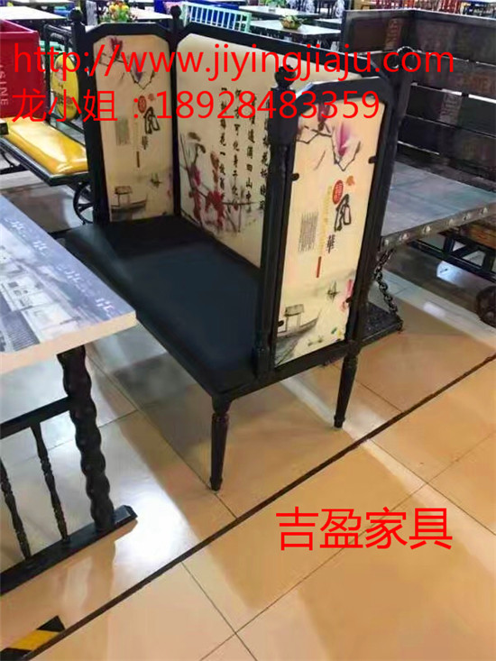 供应仿古餐厅家具卡座/桌子/椅子，复古餐厅家具厂家直销图片