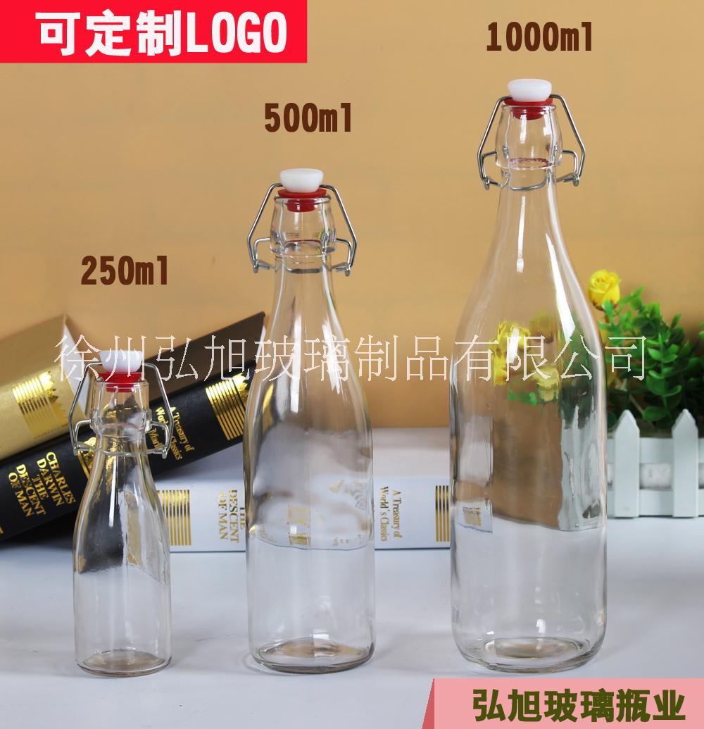 厂家批发白酒瓶250ml圆形卡扣储酒器500图片