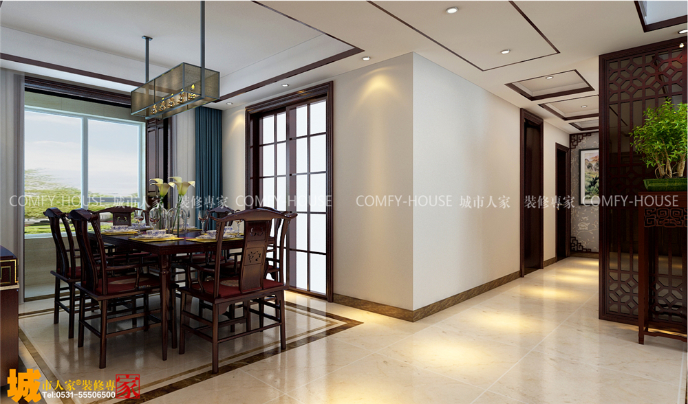 翡翠外灘中式風(fēng)格裝修效果圖圖片