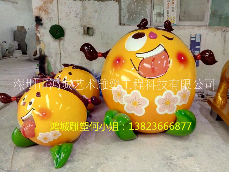 杏花節(jié)玻璃鋼水果杏造型雕塑