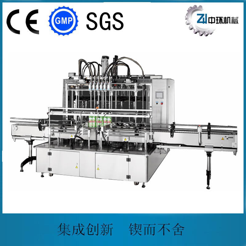 热销ZHTW-6P直线式六头液体灌装机厂家直销 直线灌装机图片