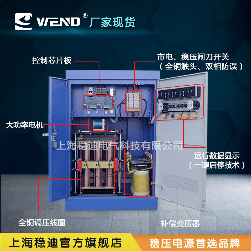 SBW-50KVA工业医疗三相380V大功率高精度全自动补偿式交流稳压器50KVA稳压电源图片