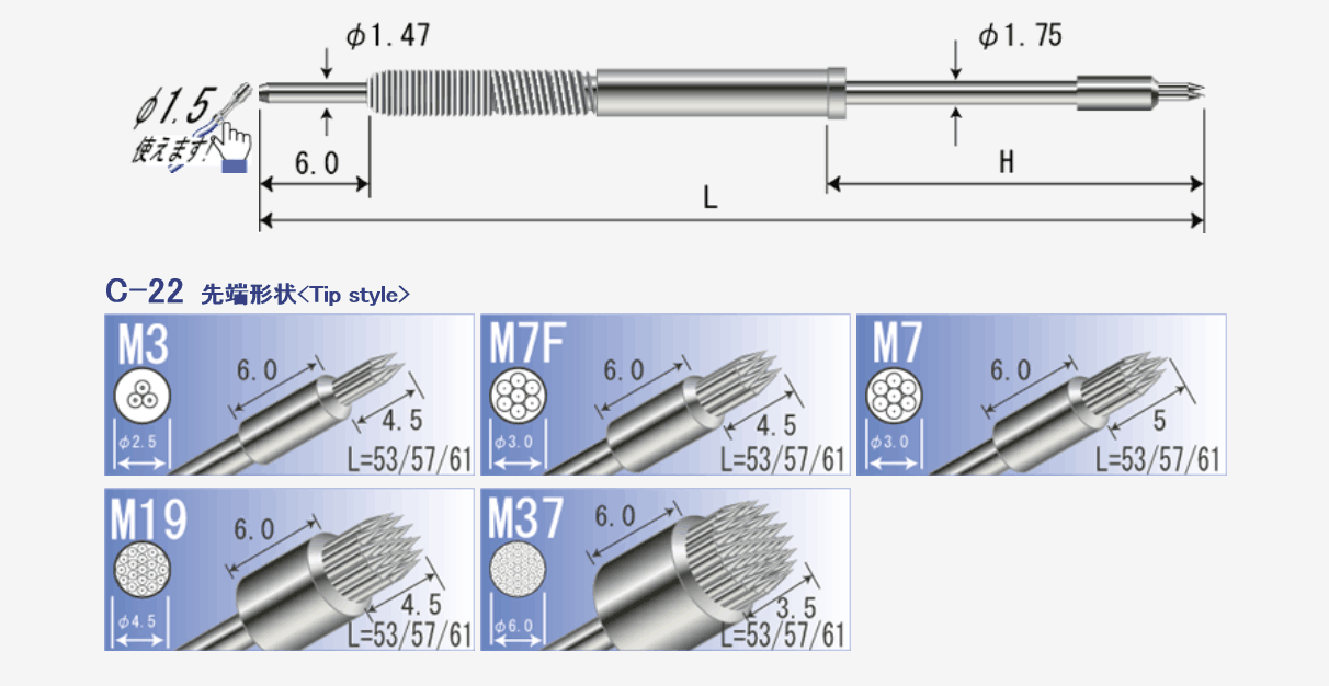 日本進口三頭探針 c-22 m3三頭大電流探針