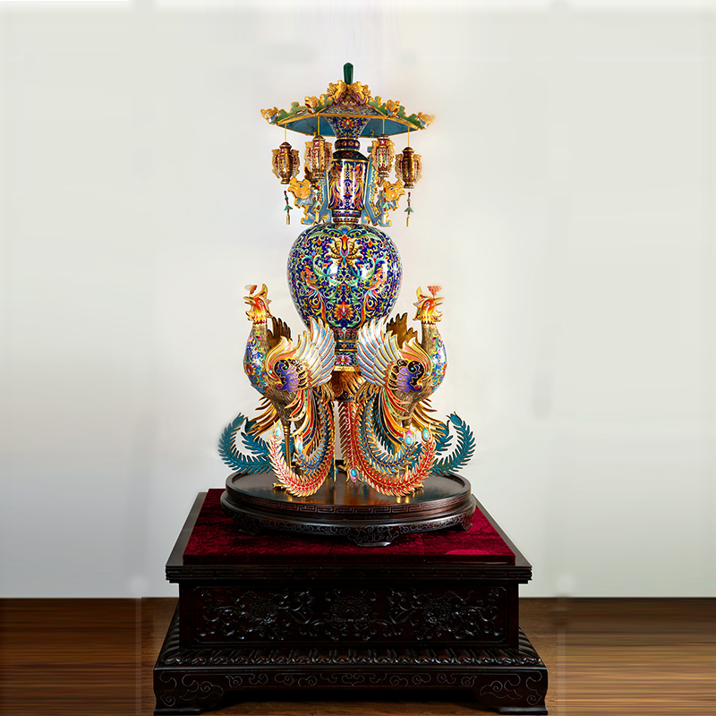 霍鐵輝《三鳳爭鳴》藝術獲獎珍品  擺件 收藏 藝術品