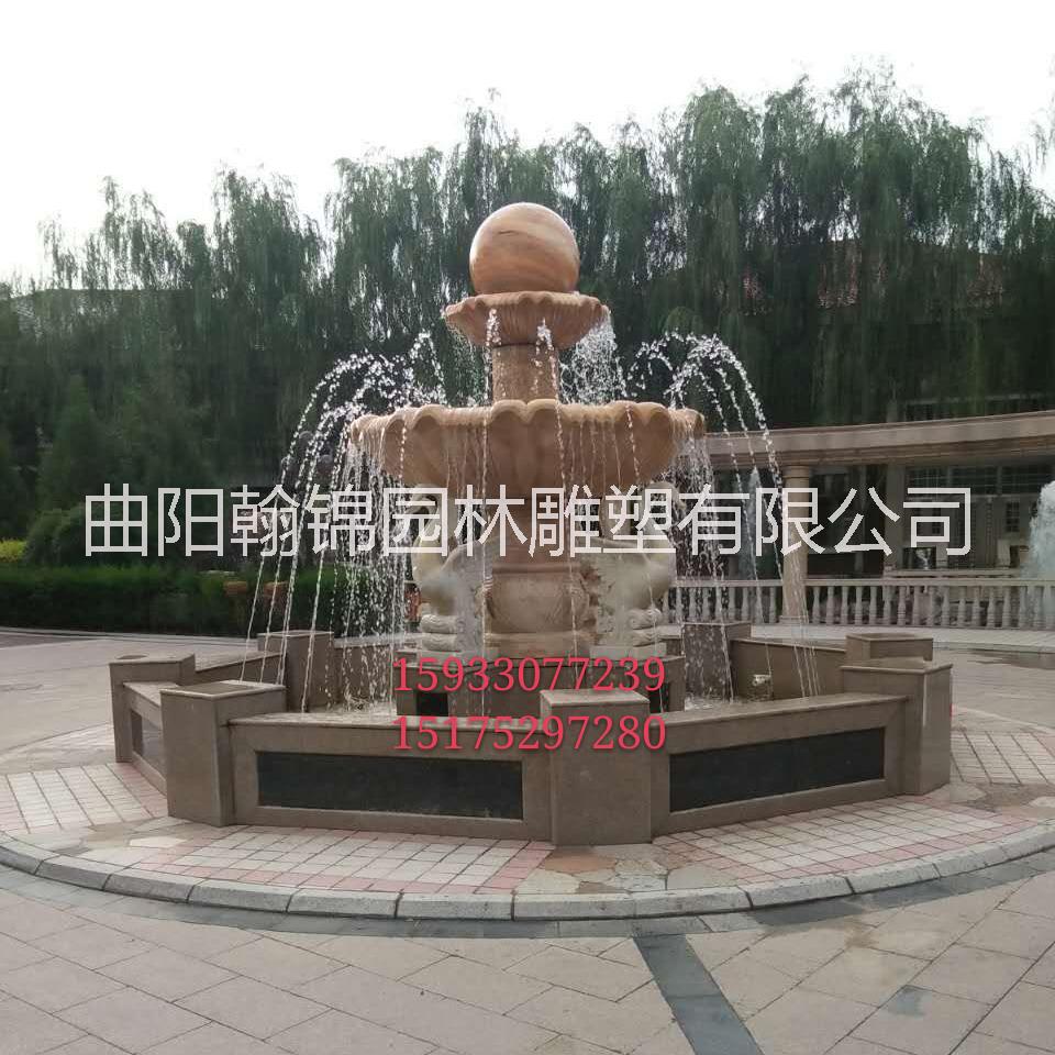 石雕噴泉水缽圖片