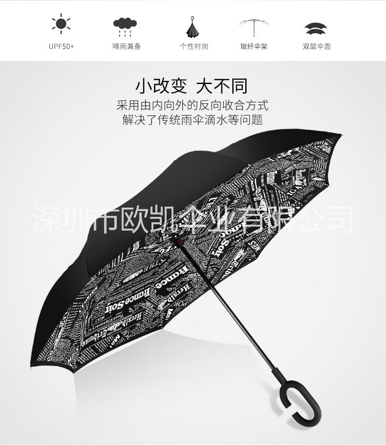 C型共享雨伞无需手持式双层C型共享雨伞共享雨伞汽车伞双层反向伞图片