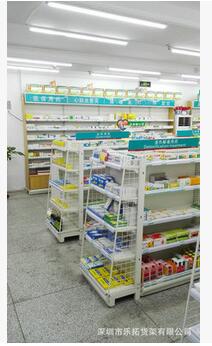 药店非处方区双面货架展示架 药房便利店母婴店背网货架图片