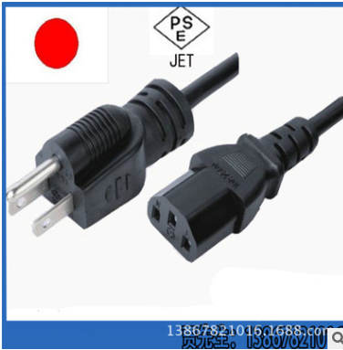 电源线专业制造商厂家直销日本插头电源线 日规电源线，日式电源图片