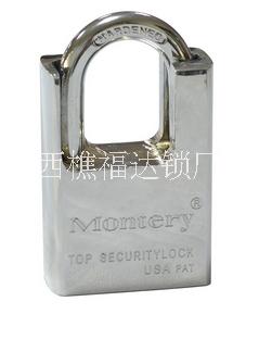 厂家供应montery牌半包梁防剪锁安全叶片锁方体挂锁 P3001防剪铜挂锁