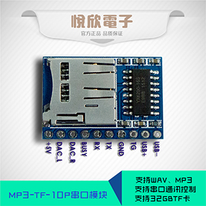 直插10P串口挂TF卡语音模块图片